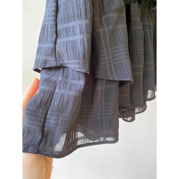 THE IMPECCABLE PIG Women's Black/Gray Plaid Ruffle Tiered Mini Skirt size M NWT - Picture 6 of 10